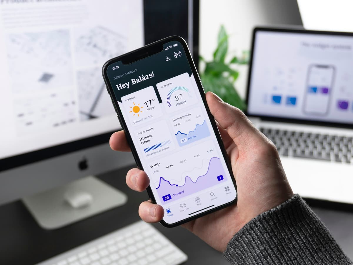 Mobile app interface on a phone — hiring a developer starts with a clear first version