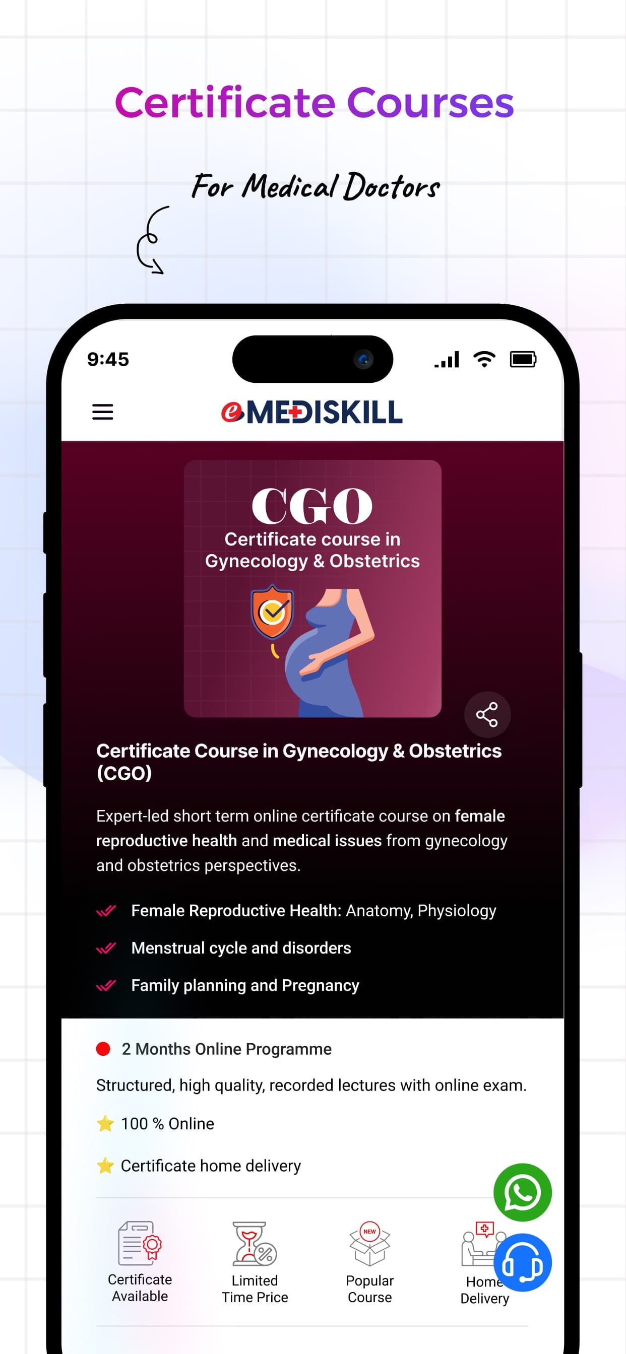 eMediSkill App Store — Gynecology and Obstetrics certificate course
